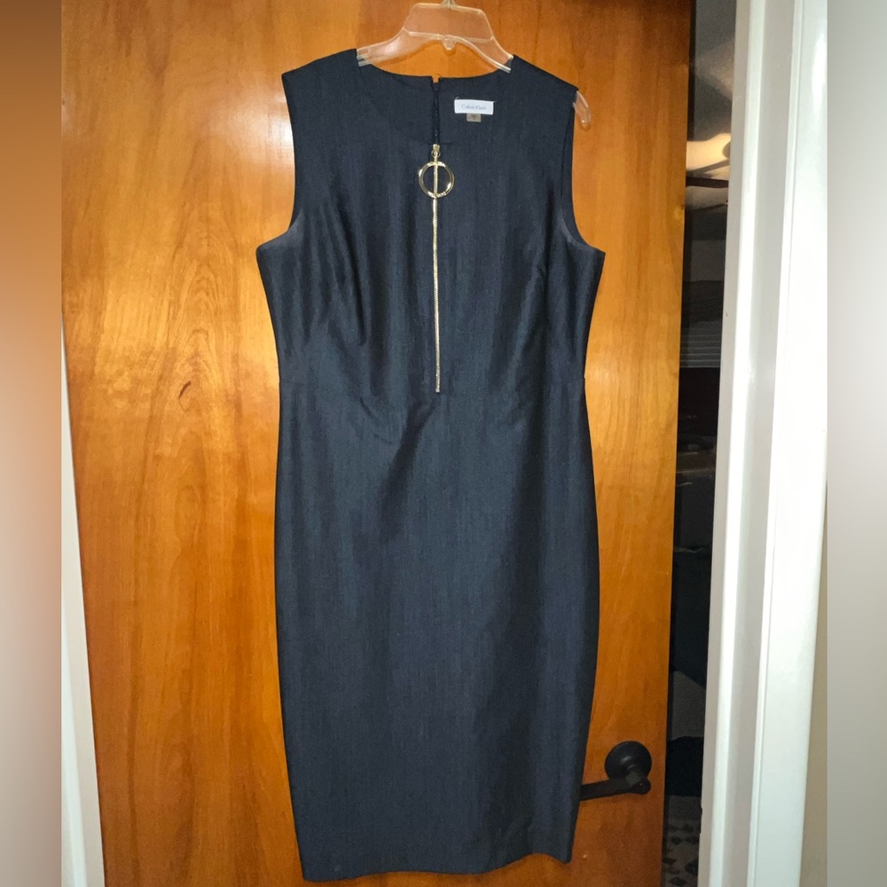 Calvin Klein Charcoal Sleeveless Midi Dress